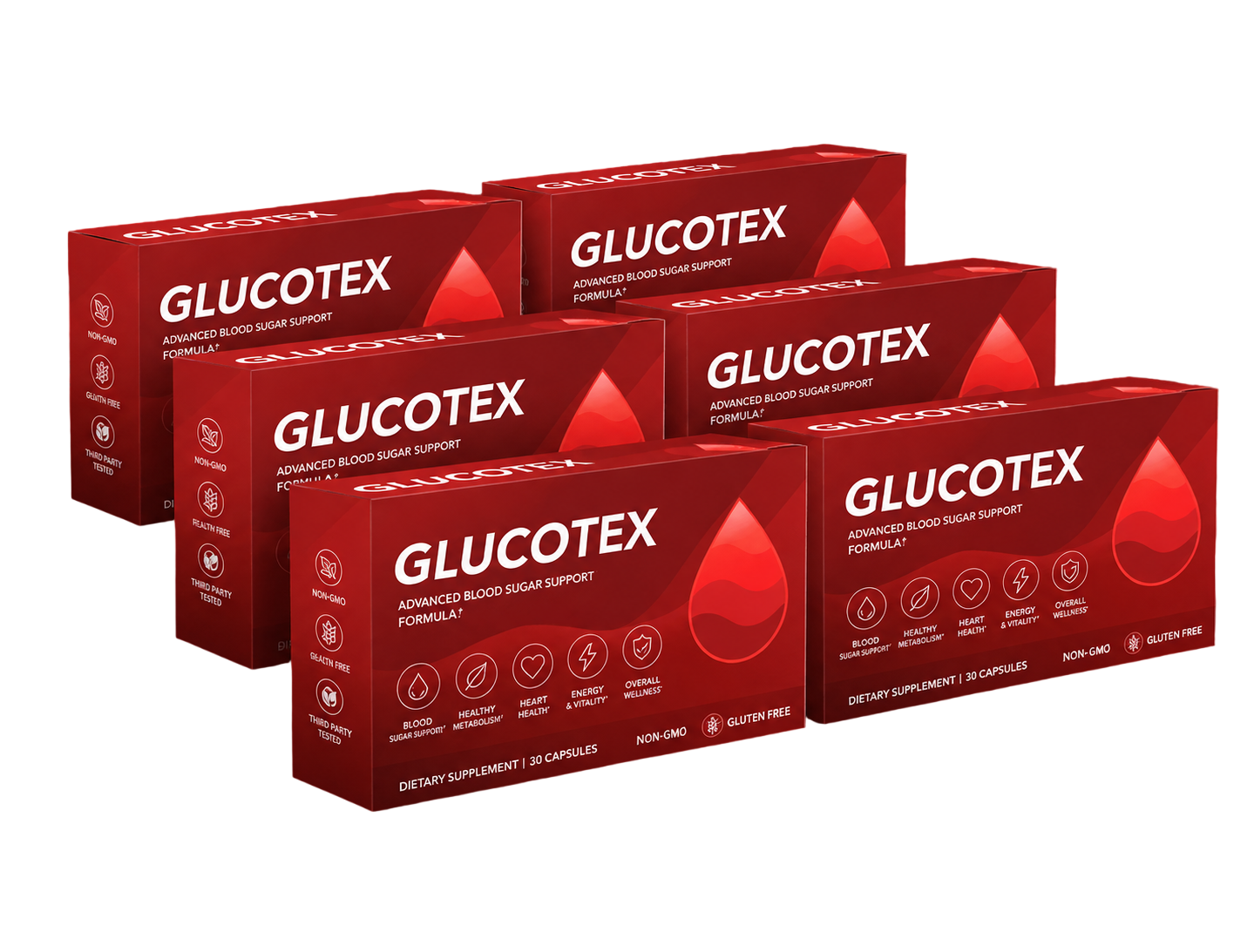 Glucotex 6 Packungen mit je 60 Kapseln